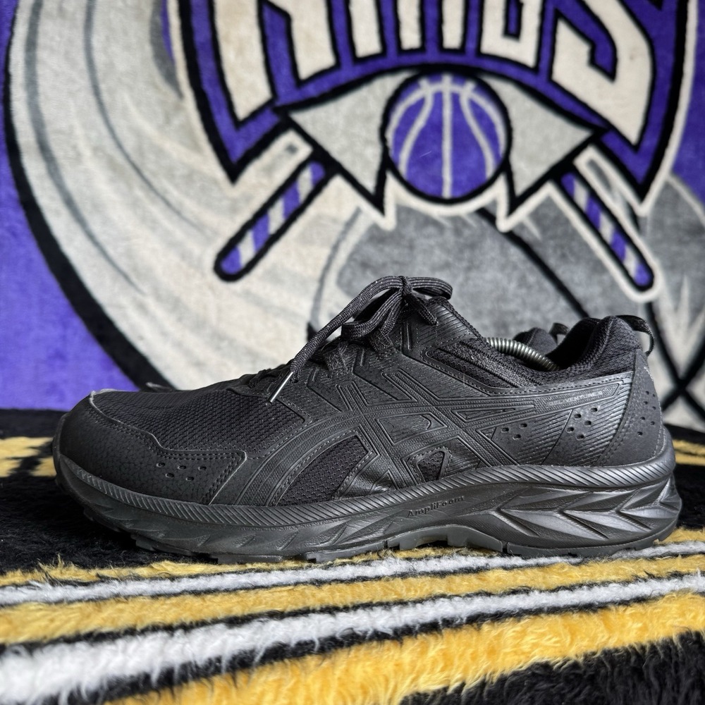 Size 12 - Asics Gel-Venture 10 Men's Extra Wide Black Running Shoes 1011B488